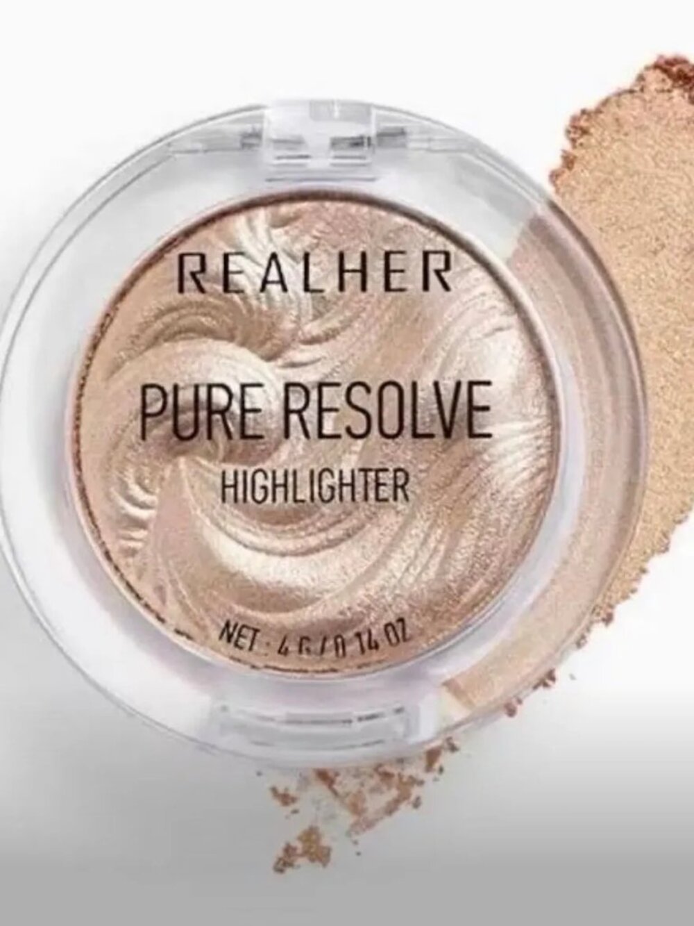 REALHER pure resolve highlighter in shade champagne